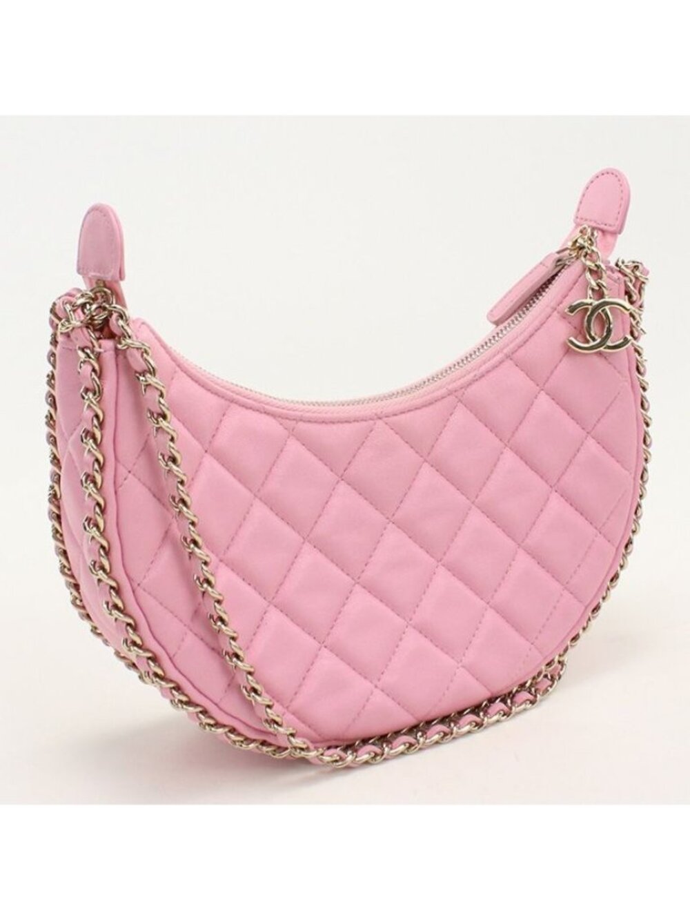 Chanel Small Hobo Quilted Shoulder Bag Lambskin